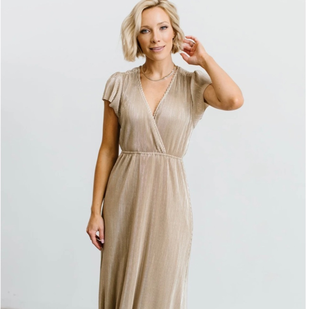 Baltic Born - Athena Gold Maxi Dress - Medium